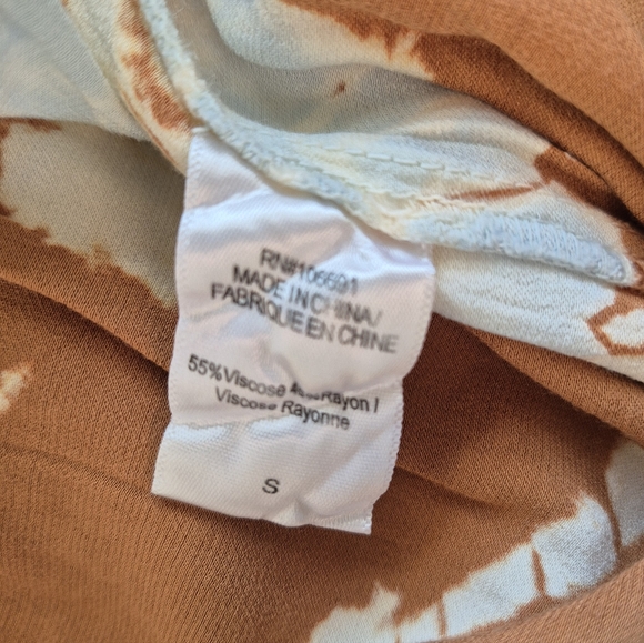 Young Fabulous & Broke Pants Satin Copper Print Pull On Wide Leg Size S NEW - Picture 8 of 12